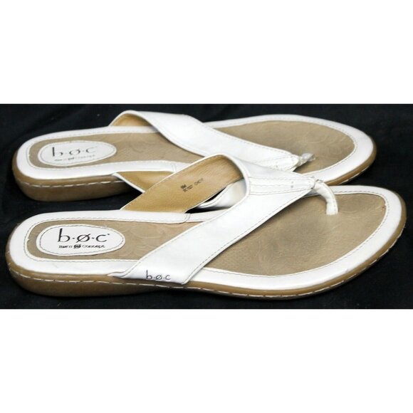 BOC Born Concept White Flip Flop Thong Sandal Women's 8M Floral Palm Tree Beach - Picture 6 of 12